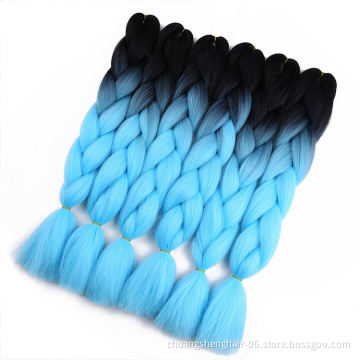 Free sample 24inch 100g braids for african attachments prestretched expression ombre braid jumbo synthetic braiding hair